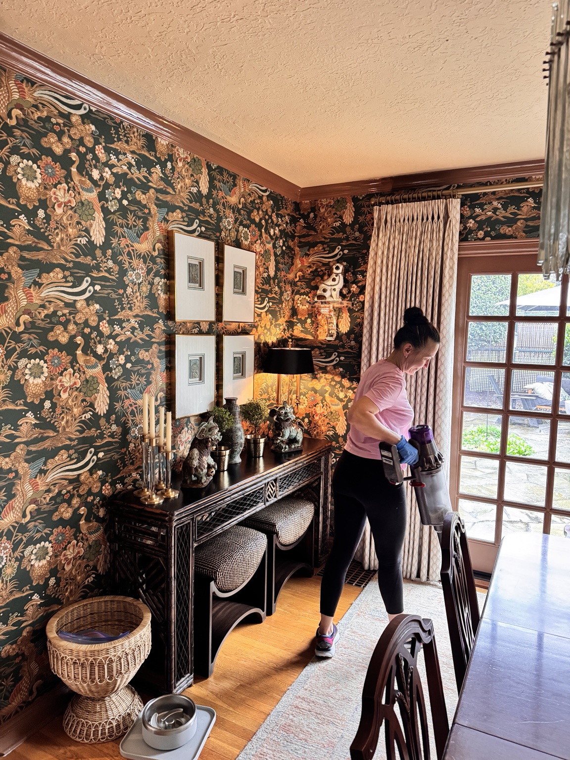 Cleaning a dining room